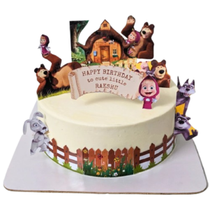 Peppy Masha n Bear Theme Cake