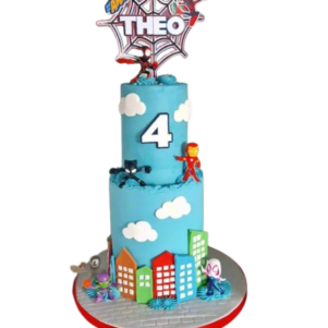 Spidey And Hero Friends Theme Cake