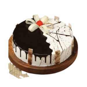 Chocolate Vanilla Half & Half Cake