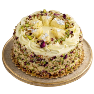Rose Petals N Pistachio Rasmalai Cake
