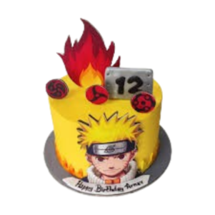 Flaming Naruto Cake