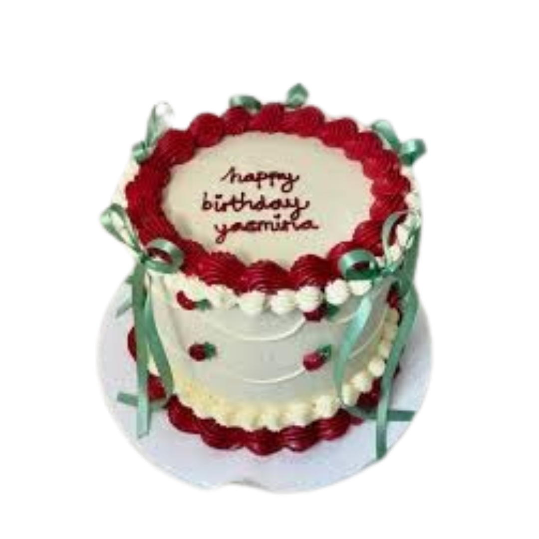 Roses N Ribbons Theme Cake