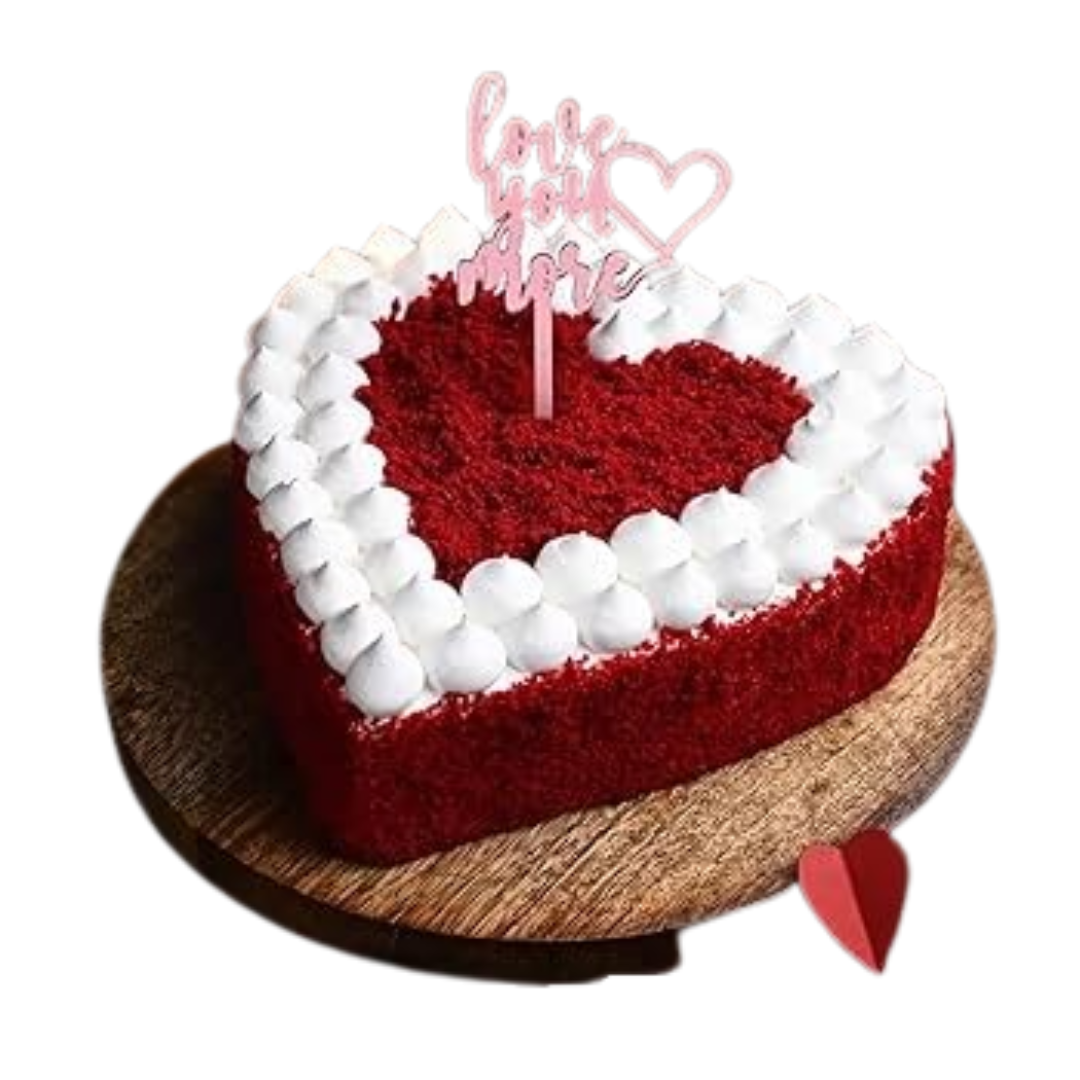Love Topper Red Velvet Cake