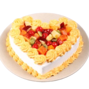 Heart Shape Fruits & Nuts Cake