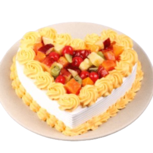 Heart Shape Fruits & Nuts Cake