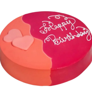 Pink & Orange Red Velvet Cake