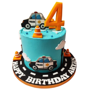 Police Cars Theme Cake