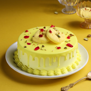 Rasmalai Pista Whipped Cream Cake
