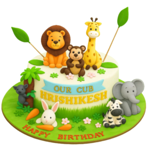 Cute Jungle Friends Cake