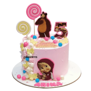 Peppy Masha n Bear Theme Cake