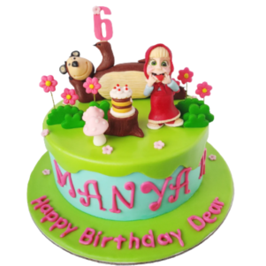 Masha N Bear Fun Park Theme Cake