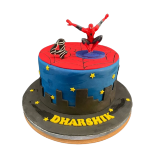 Web Slinger Spiderman Theme Cake