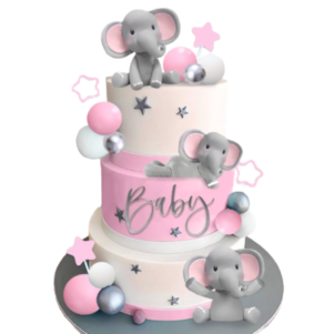 Charming Rosette Elephant Cake