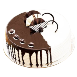 Chocolate Vanilla Half & Half Cake
