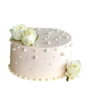 White Roses n Pearls Cake