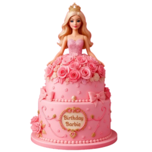 Pink Princess Barbie Cake