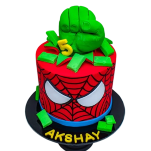 Ultimate Hulk N Spiderman Theme Cake