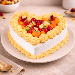 Heart Shape Fruits & Nuts Cake | Bakers Corner
