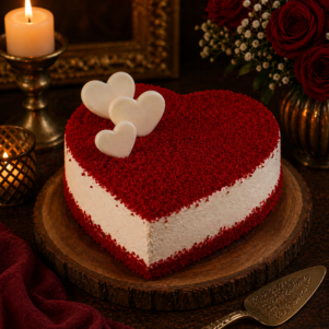 Heart Shape Red Velvet Crumb Cake | Bakers Corner