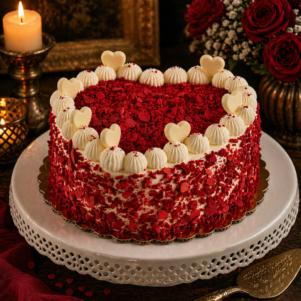 Red Velvet Heart Shape Cake | Bakers Corner
