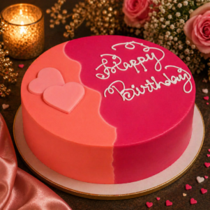 Pink & Orange Red Velvet Cake | Bakers Corner