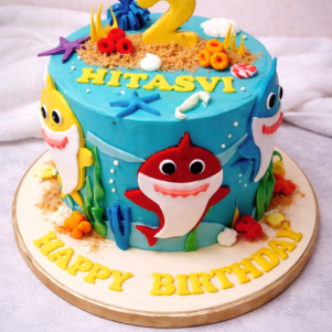 Baby Shark Theme Fondant Cake | Bakers Corner