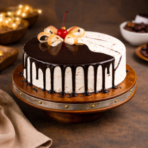 Chocolate Vanilla Half & Half Cake | Bakers Corner