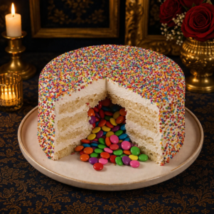 Gems Filled Pinata Pineapple Cake | Bakers Corner