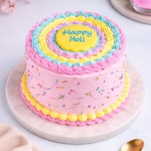 Holi Vibrant Frosted Pineapple Cake | Bakers Corner