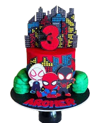 Spiderman N Friends Cake