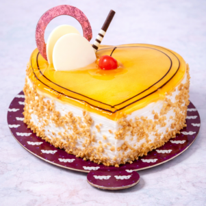 Butterscotch Heart Shape Cake | Bakers Corner