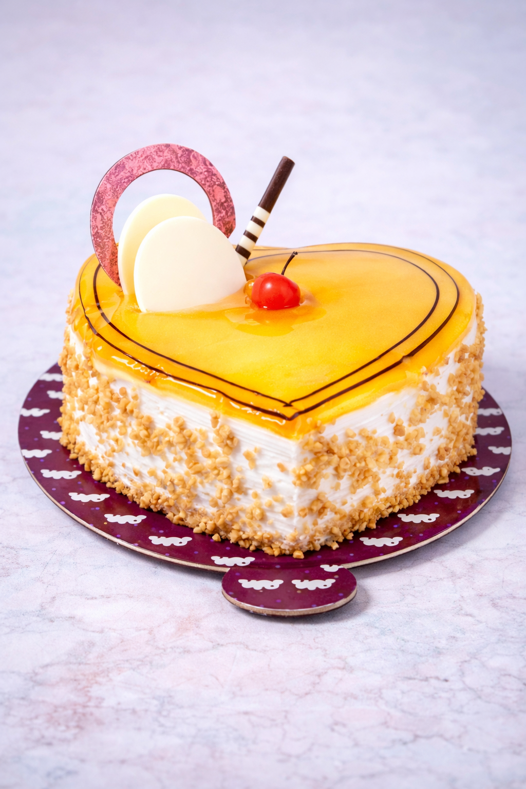 Butterscotch Heart Shape Cake | Bakers Corner