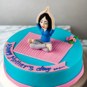 Special Yoga Theme Cake for Mother's Day