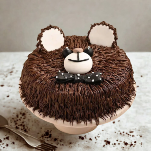 Bow-Tied Bear Cake