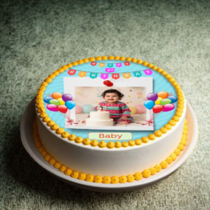 Second Birthday Photo Cake