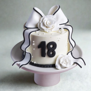 Bow N Pearls Eighteenth Birthday Cake