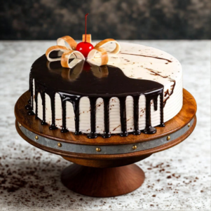 Chocolate Vanilla Half & Half Cake