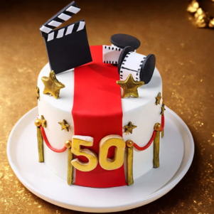 Filmy Fiftieth Birthday Cake