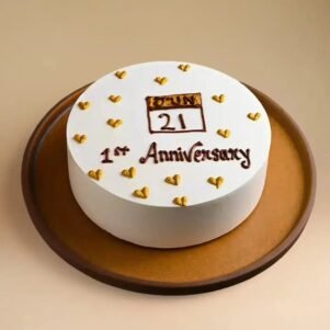Golden Hearts Anniversary Cake