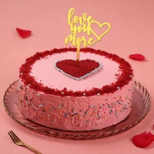 Love Topper Red Velvet Cake
