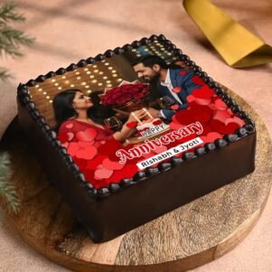 Anniversary Photo Cake Square Shape