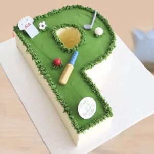 Alphabet P Sports Theme Cake