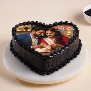 Heart Shape Photo Cake