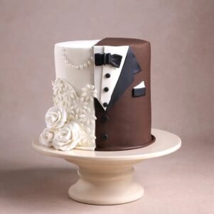 Tuxedo N Gown Anniversary Cake