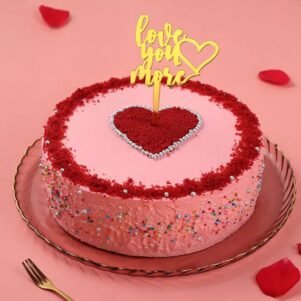 Love Topper Red Velvet Cake