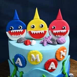 Fintastic Baby Shark Cake