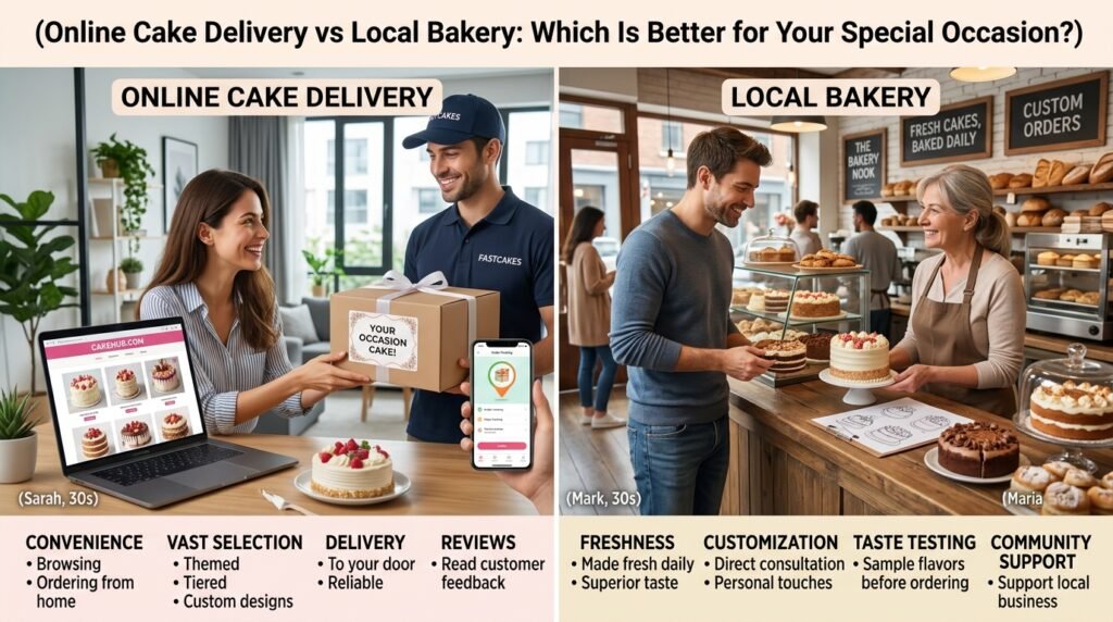 Online Cake Delivery vs Local Bakery