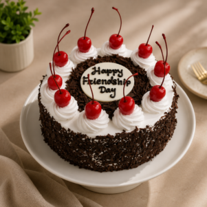 Happy Friendship Day Black Forest Cake