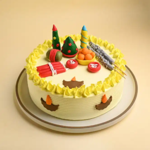 Diwali Crackers Butterscotch Cake | Bakers Corner