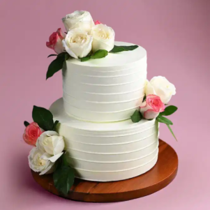 Grooves N Blooms Ivory Cake | Bakers Corner